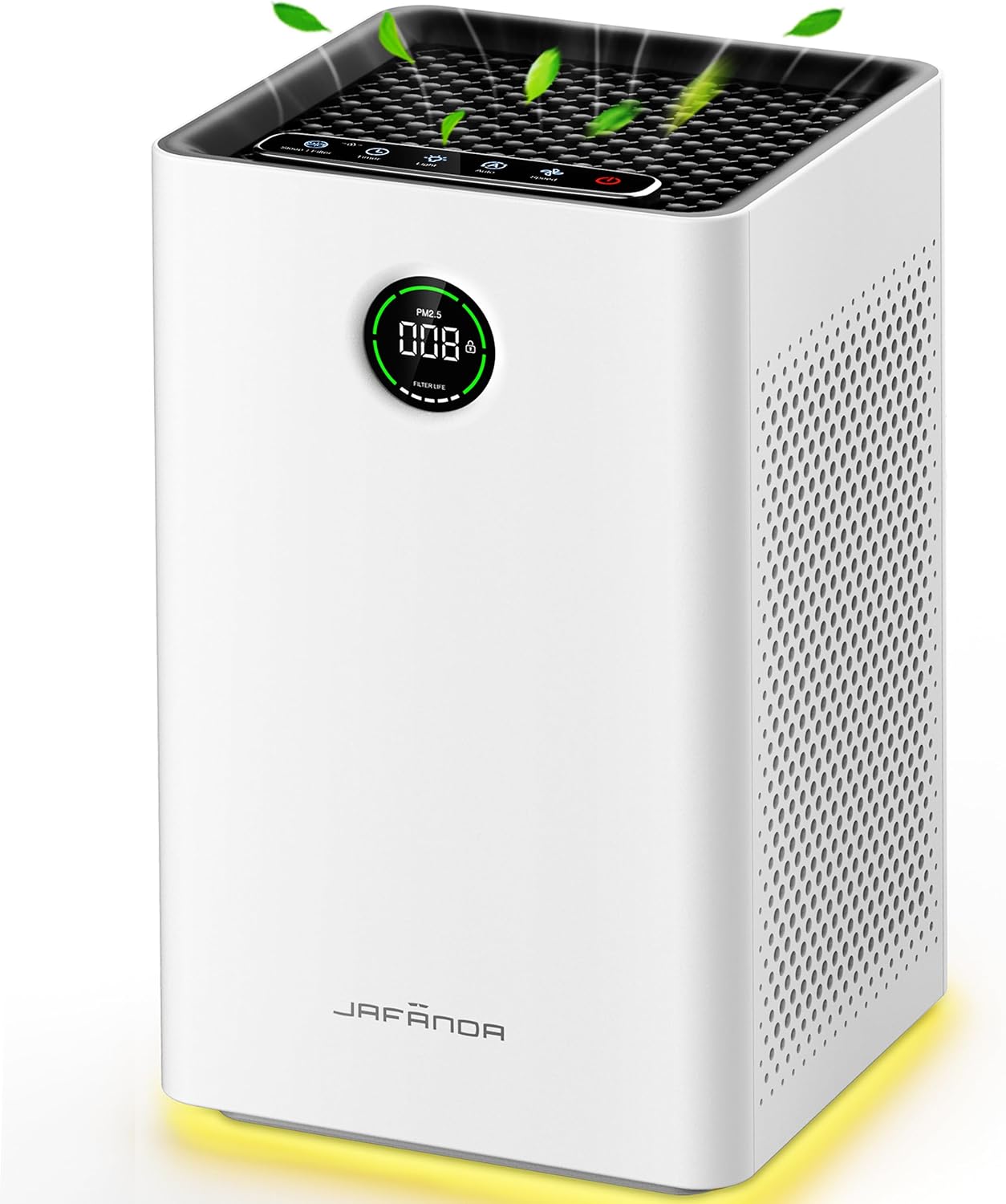 Jafända Air Purifiers for Home Large Room Up To 1190ft², True HEPA 13 Filter, Activated Carbon Remove 99.97% Dust Smoke Odor Pollen Pets Hair Dander Allergies, Quiet Sleep Mode 23dB, Night Light
