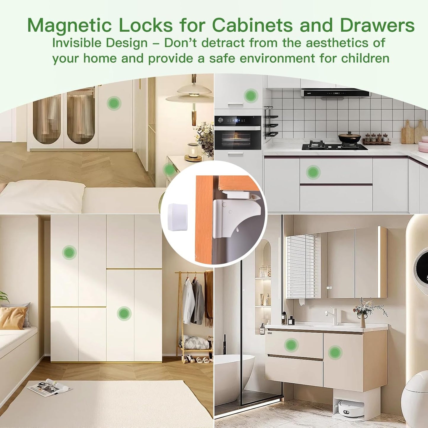 2 Pack Vkania Magnetic Cabinet Locks Keys - Extra Stronger Baby Proofing Magnet Drawer Replacement Key (2 Keys Only)