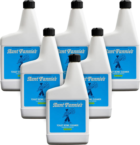Aunt Fannie's Toilet Bowl Cleaner, Bleach-Free Cleaner Powered by Vinegar, Freshens and Removes Stains, Eucalyptus Scent, 24 fl oz, Pack of 6