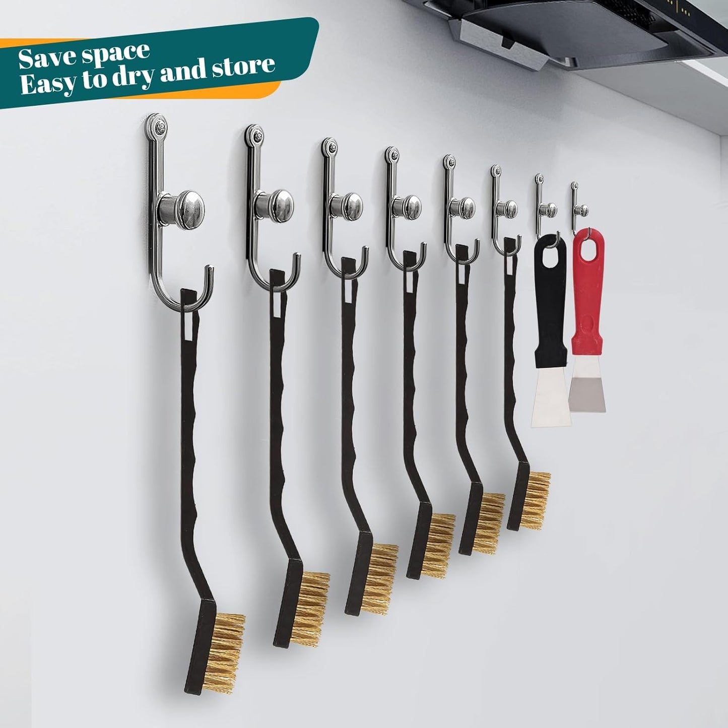 80 Pcs Mini Wire Brush Brass Brush Set, Curved Handle Masonry Brush Wire Brush for Cleaning Welding Slag and Rust