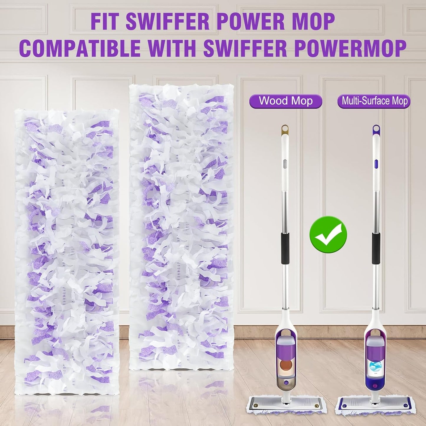 60 Pack Disposable Power Mop Refills Pads Compatible with Swiffer Power Mop,Spray Wet Pads Refill,Disposable Spray Mopping Pads Refills for Multi-Surface Floor Cleaning