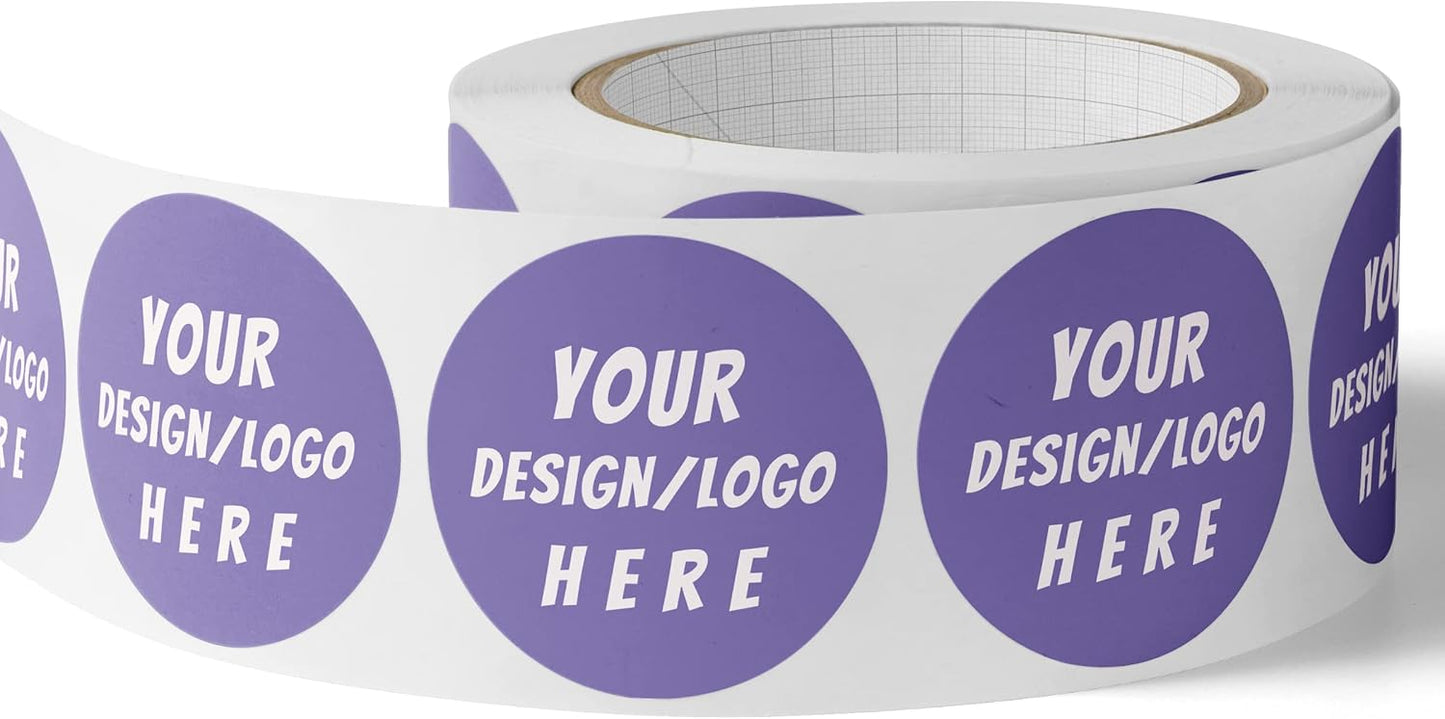 150 Custom Circle/Square BOPP Roll Labels- Personalized Stickers for Business Logo, Party, Wedding Favor, Baby Shower-Any Design Text + Image, Matte/Gloss Finish (2 Inch Square)