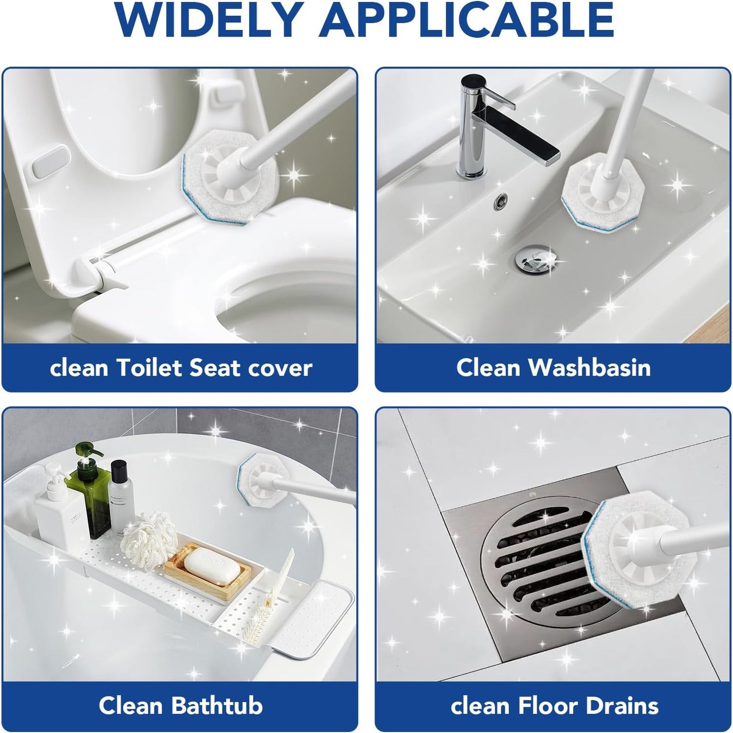 50 Count Toilet Wand Refills for Clorox - Pre-Loaded Cleaner Heads Compatible with Clorox Wand Refills for Quick and Easy Cleaning