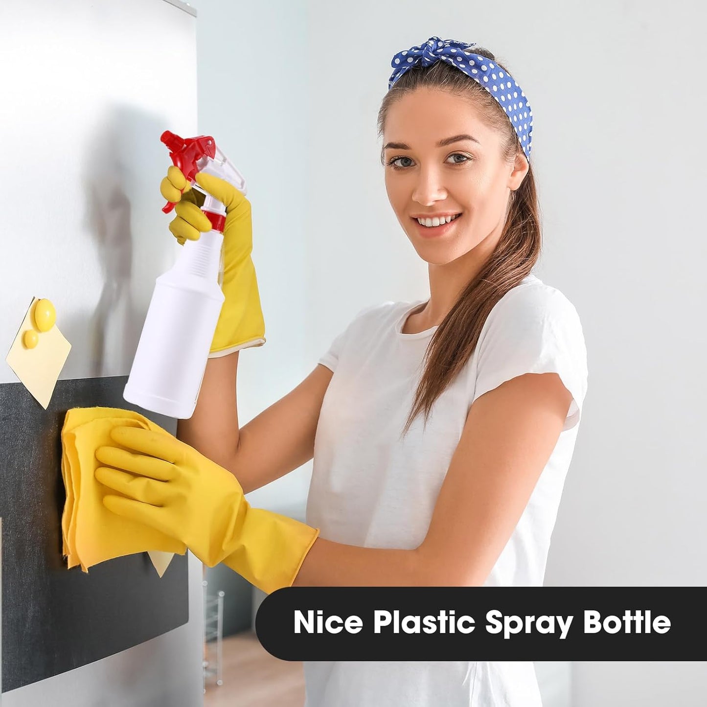 Eccliy 12 Pcs 16 Oz Plastic Spray Bottle, Adjustable Empty Reusable Sprayer for Cleaning, Planting, Water, Bathroom and Kitchen, BBQ, Commercial and Residential(Red,Smooth)