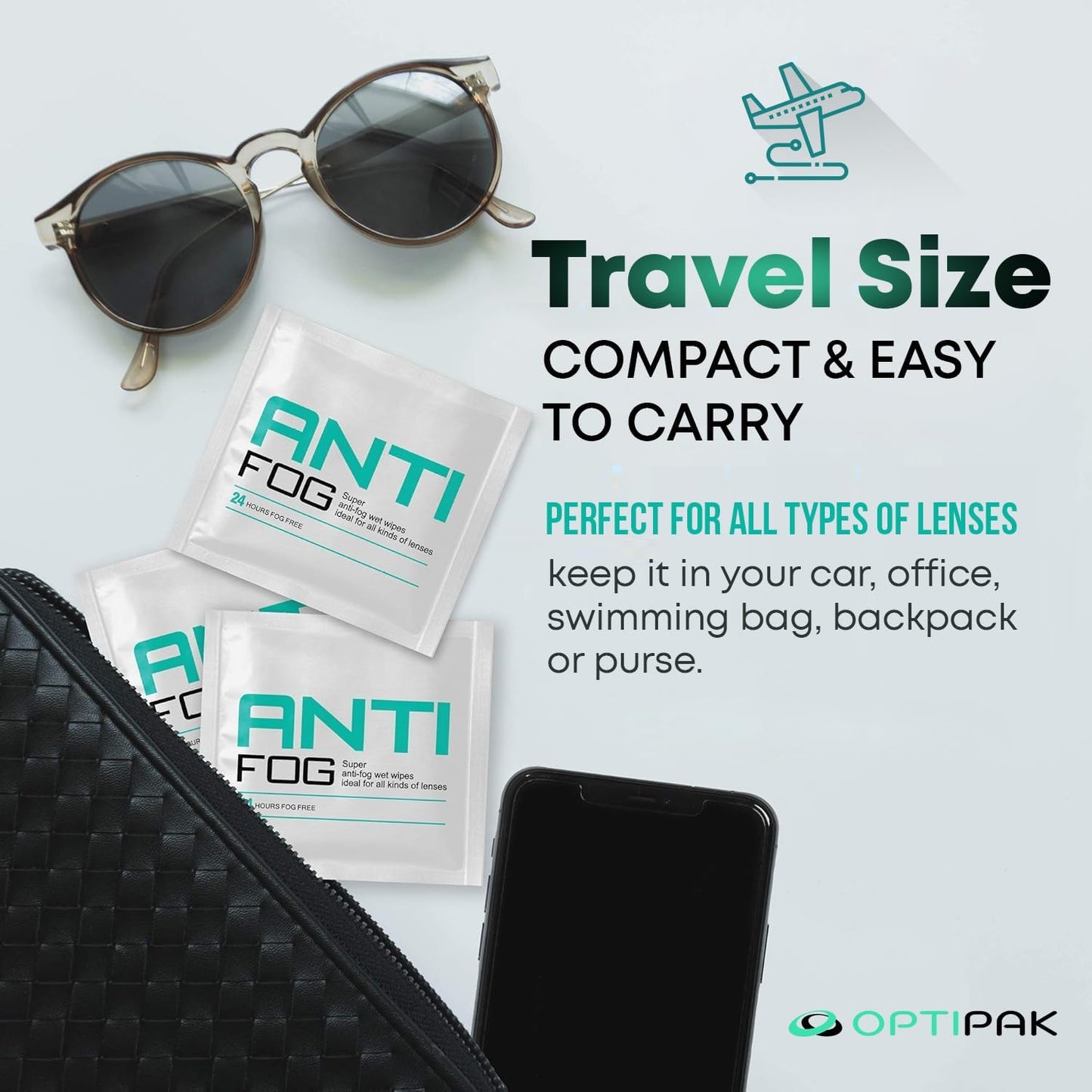 Anti Fog Wipes for Glasses, Binoculars, Face Shields, Ski Masks or Swim Goggles | Pre-Moistened Cleaning Antifog Lens Wipes for Eyeglasses and Defogger for Glasses (30 Count Pack of 2)