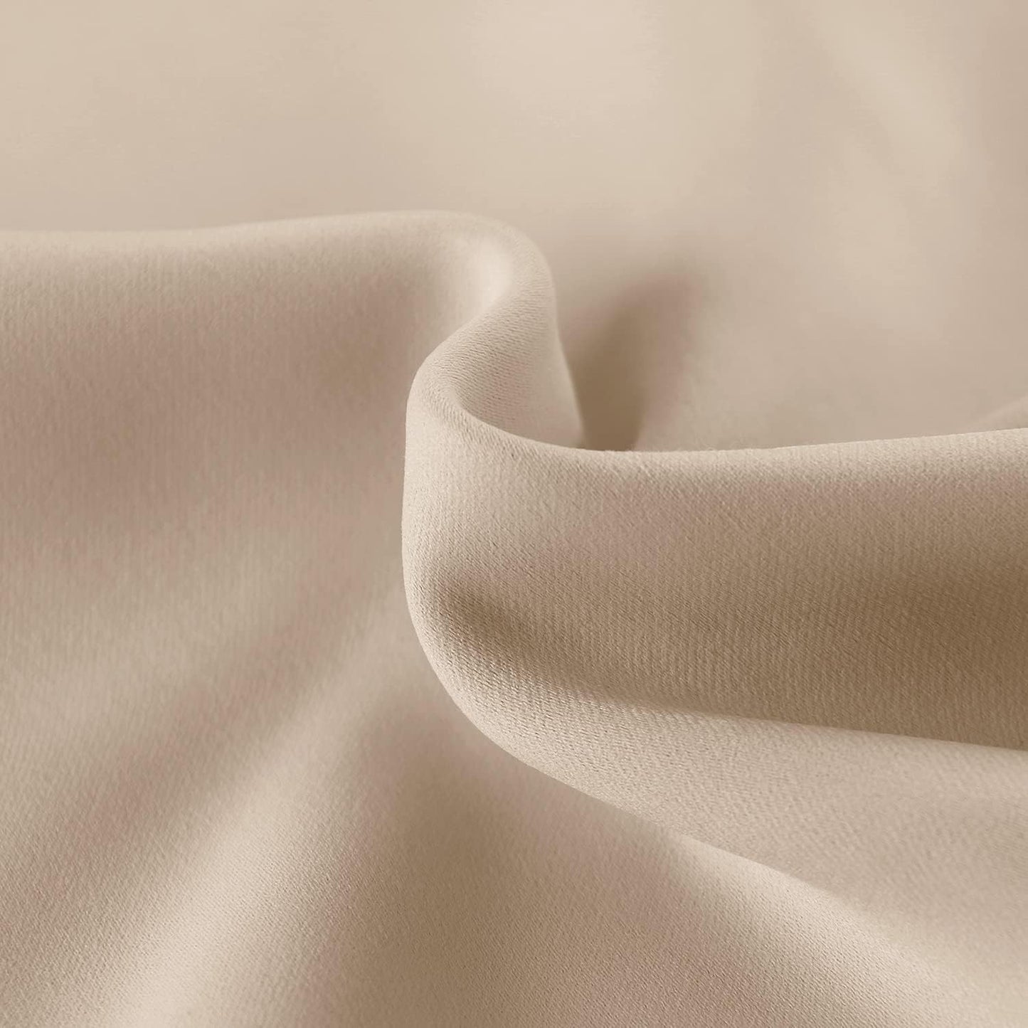 DWCN French Door Curtains – Rod Pocket Thermal Blackout Curtain for Doors with Glass Window, Kitchen and Patio Doors for Privacy, 54 X 80 Inches Long, 1 Curtain Panel with Tieback, Beige