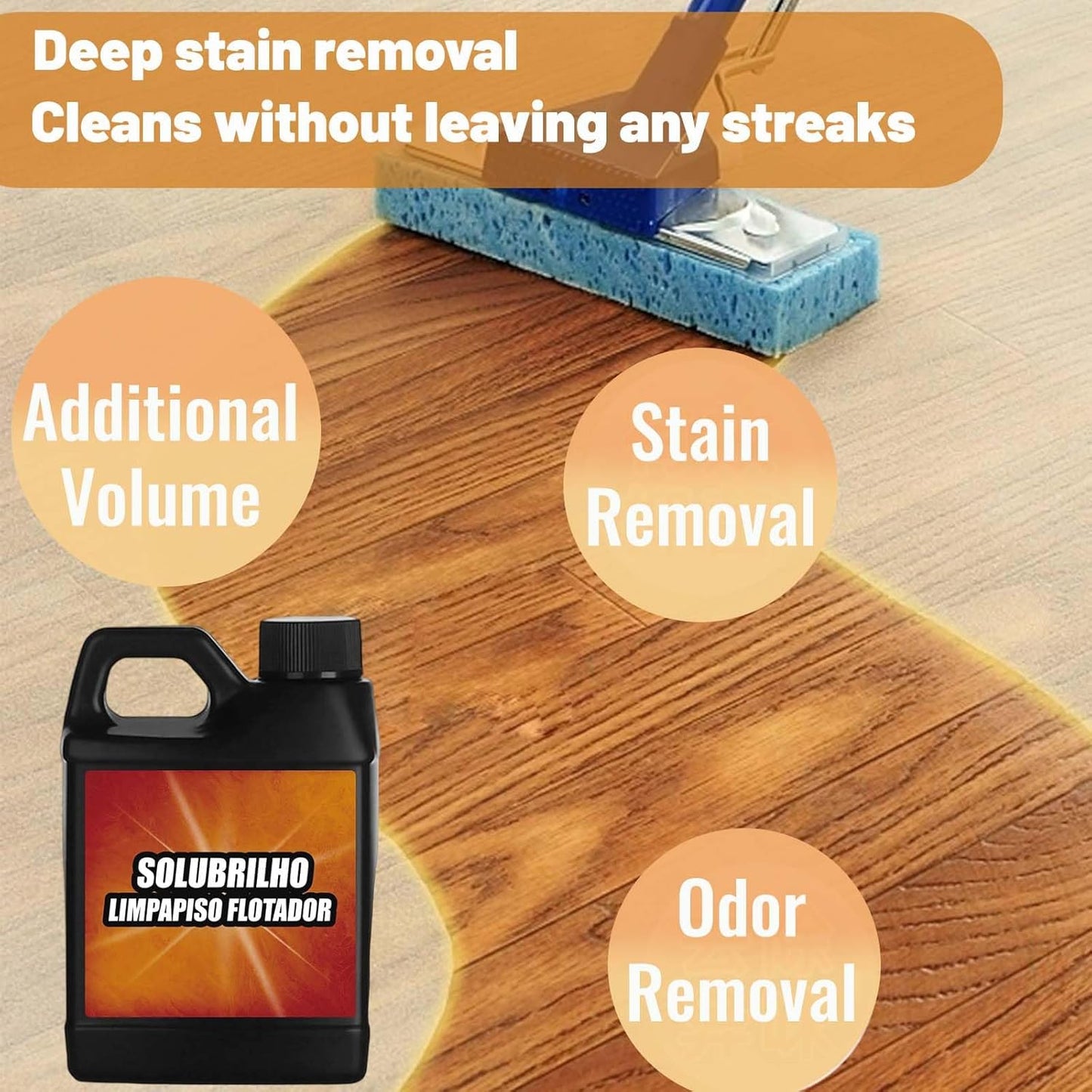 Tile Cleaner, Original Floor Cleaner, Heavy Limpa Pisos, Deep Cleaning Multipurpose Powerful Stain Removing Liquid for Floors, Bathroom Shower, Kitchen (1, 2 PCS)