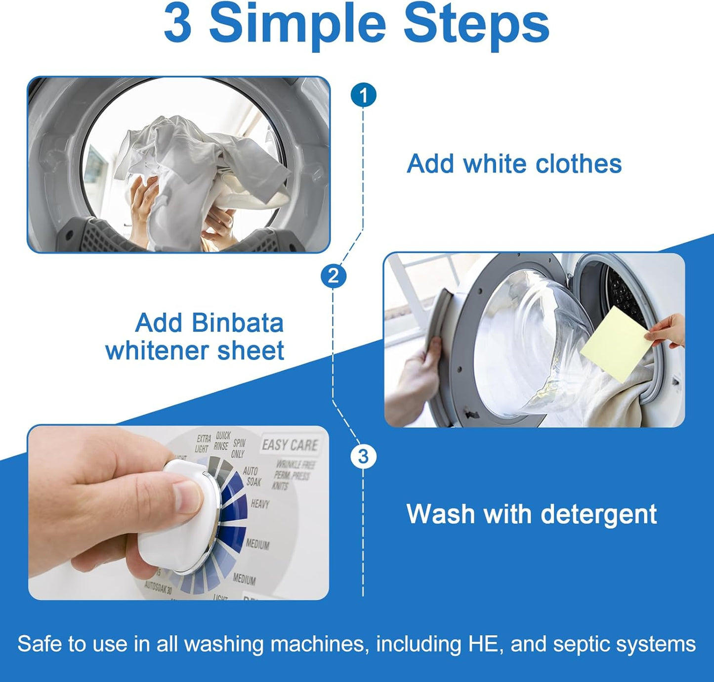 Eco Laundry Whitener Sheets 78 Count – Binbata Unscented High Concentrated Laundry Bleach, Effectively Remove Yellowing & Greying, Safe for Sensitive Skin, Available in all Washing Machines