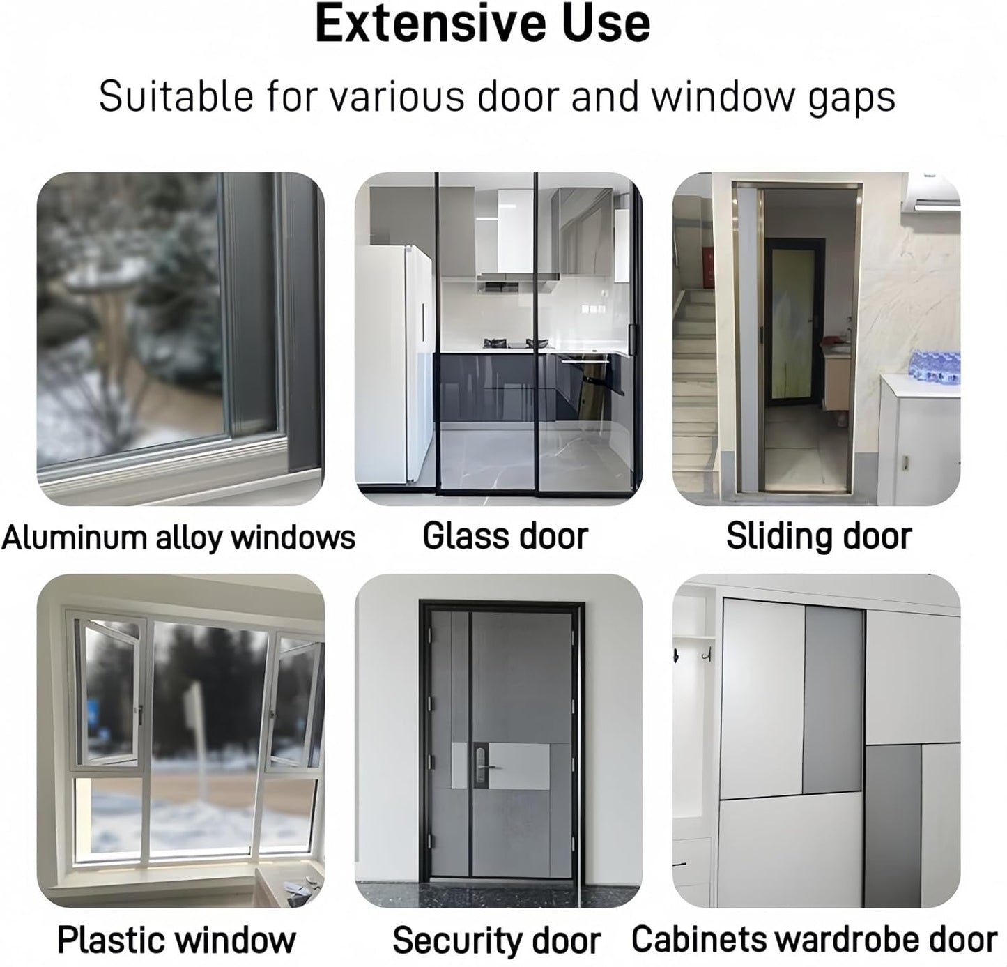 33 Ft Self-Adhesive Weather Stripping Door Seal Strip for Door Window, 0.35" Wide x 0.2" Thick, Gray