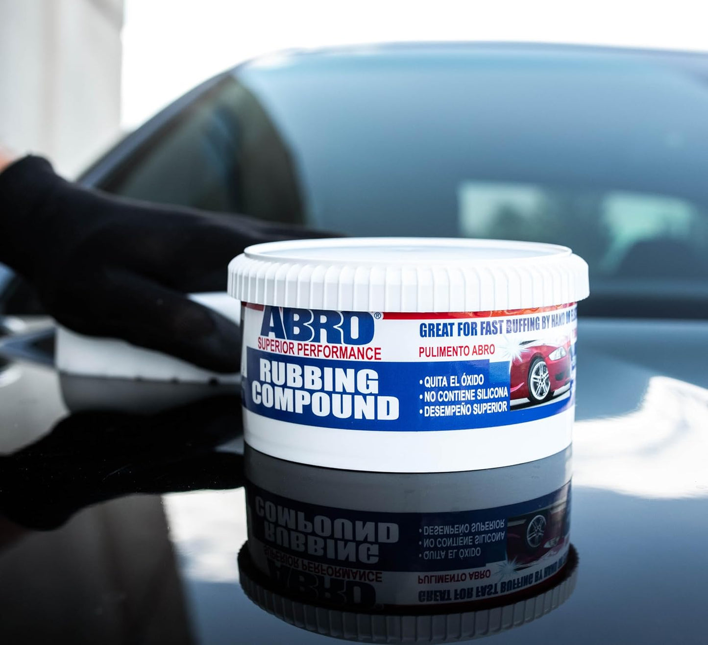 ABRO Superior Performance Automotive Rubbing Compound for Oxidized Finishes, Buff, Shine, Smooth, & Clean, Scratch Remover for Vehicles, Boats, & Bikes - 10 oz.