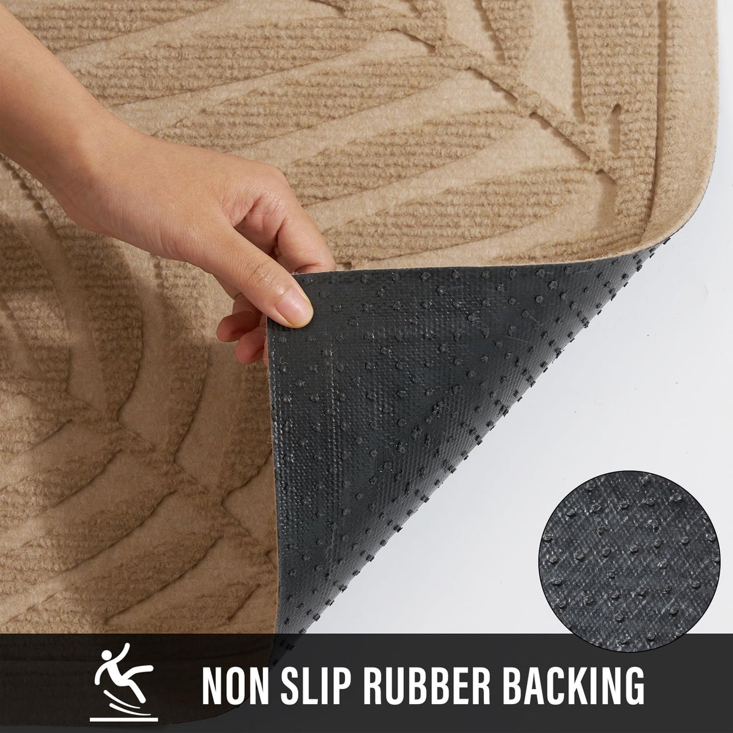 Front Door Mat, Absorbent Resist Dirt Welcome Door Mat Indoor Outdoor, Waterproof Doormat, Sturdy Non Slip Backing, Fade Resistant, Low Profile Entry Mat for Entryway, 36×24, Beige