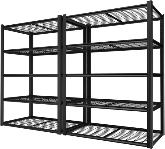 48" W Garage Shelving Heavy Duty,2800LBS Storage Shelves,5-Tier Adjustable Metal Shelving Utility Shelf Rack Garage Storage Organize for Storage Industrial, Warehouse, Basement