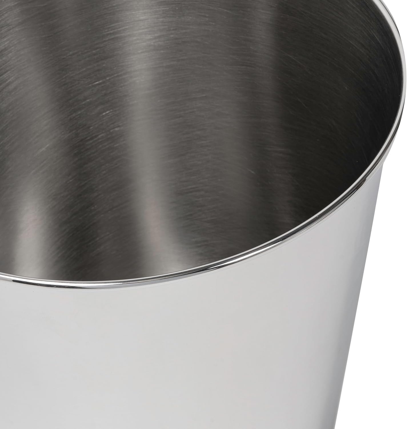 happimess HPM1113D-SET2 Nolan Modern Classic Smooth Steel 2 Gal Waste Bin for Kitchen, Office, Bathroom, Bedroom, Dorm, Polished Steel (Set of 2)