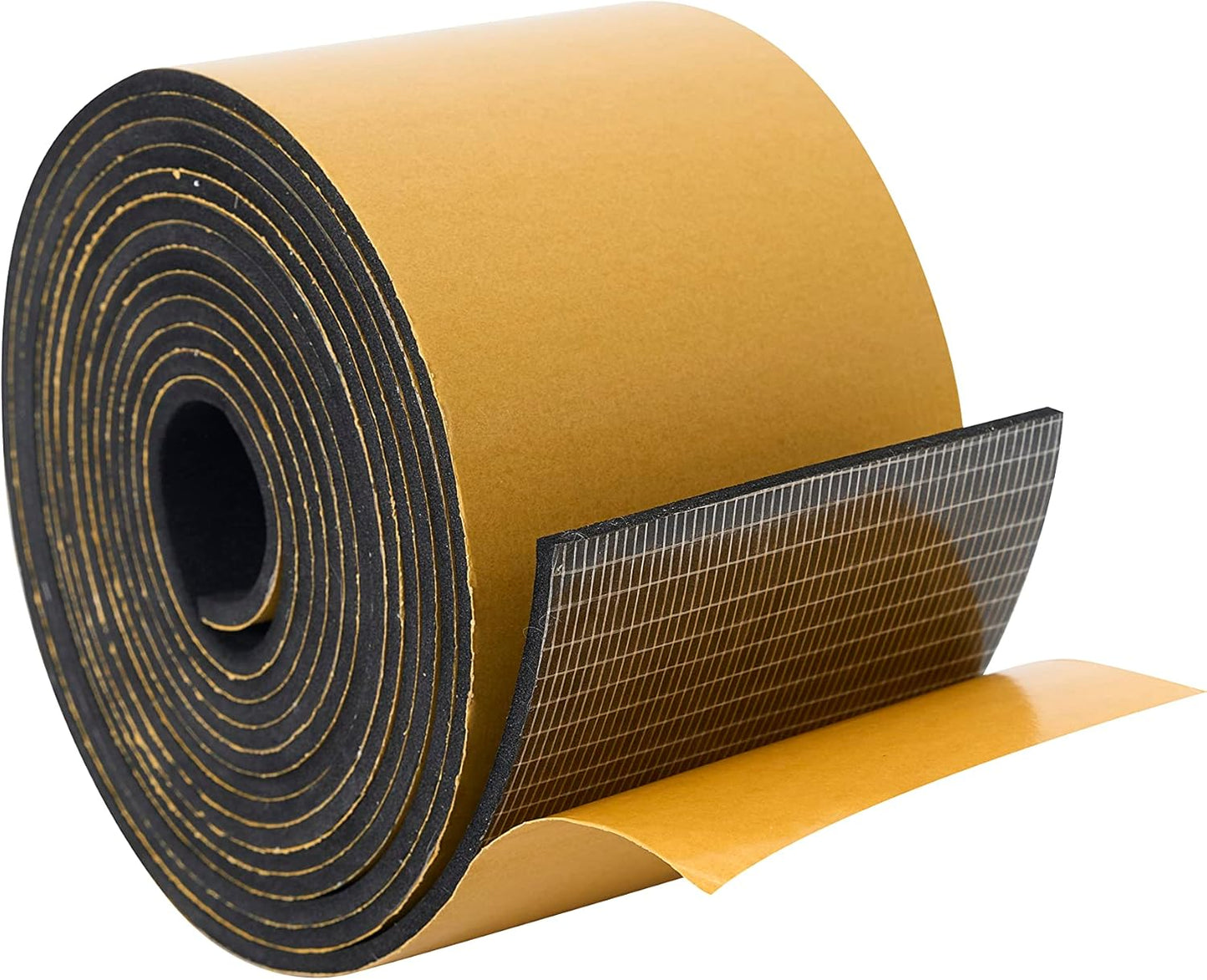 High Density Foam Weather Stripping Door Seal Strip Insulation Tape Roll for Insulating Door Frame, Window, Air Conditioner | Self Adhesive Sealing Weatherstrip (3 in x 1/16 in x 10 Ft, Black)