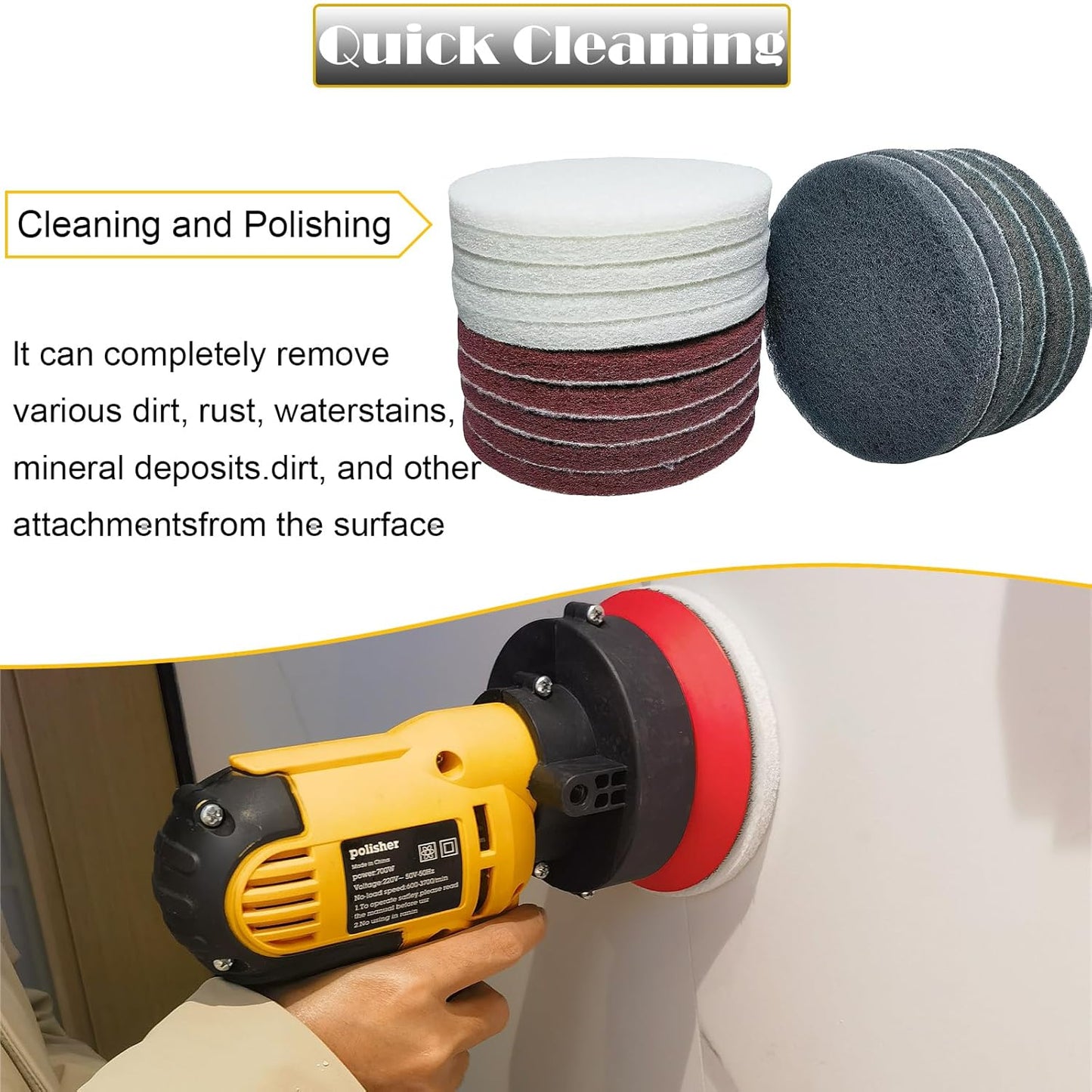 15 PCS 5 Inch Hoop and Loop Multipurpose Scrubber Scouring Pads - Flocking Scuff Pads, 400 800 2000 Grits Conditioning Discs Polishing Pads for Furniture Automotive Cleaning, Rust Removal