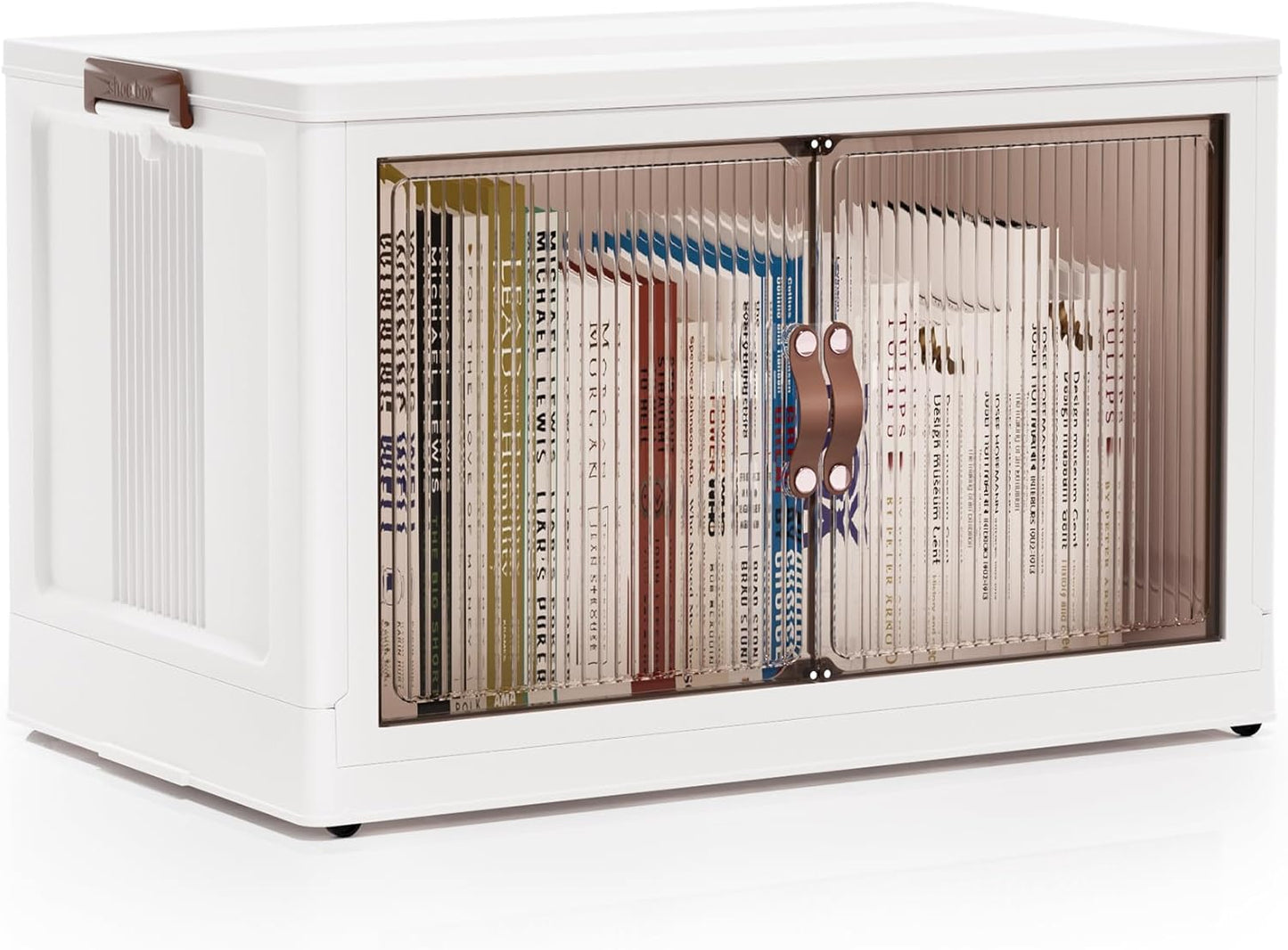 Jalove 50QT Plastic Storage Bins with lids, Stackable Collapsible Storage Containers with Wheels, Closet Organizer and Storage Drawers, Clothes Storage Cabinet for Home Office Garage, 1 Pack White