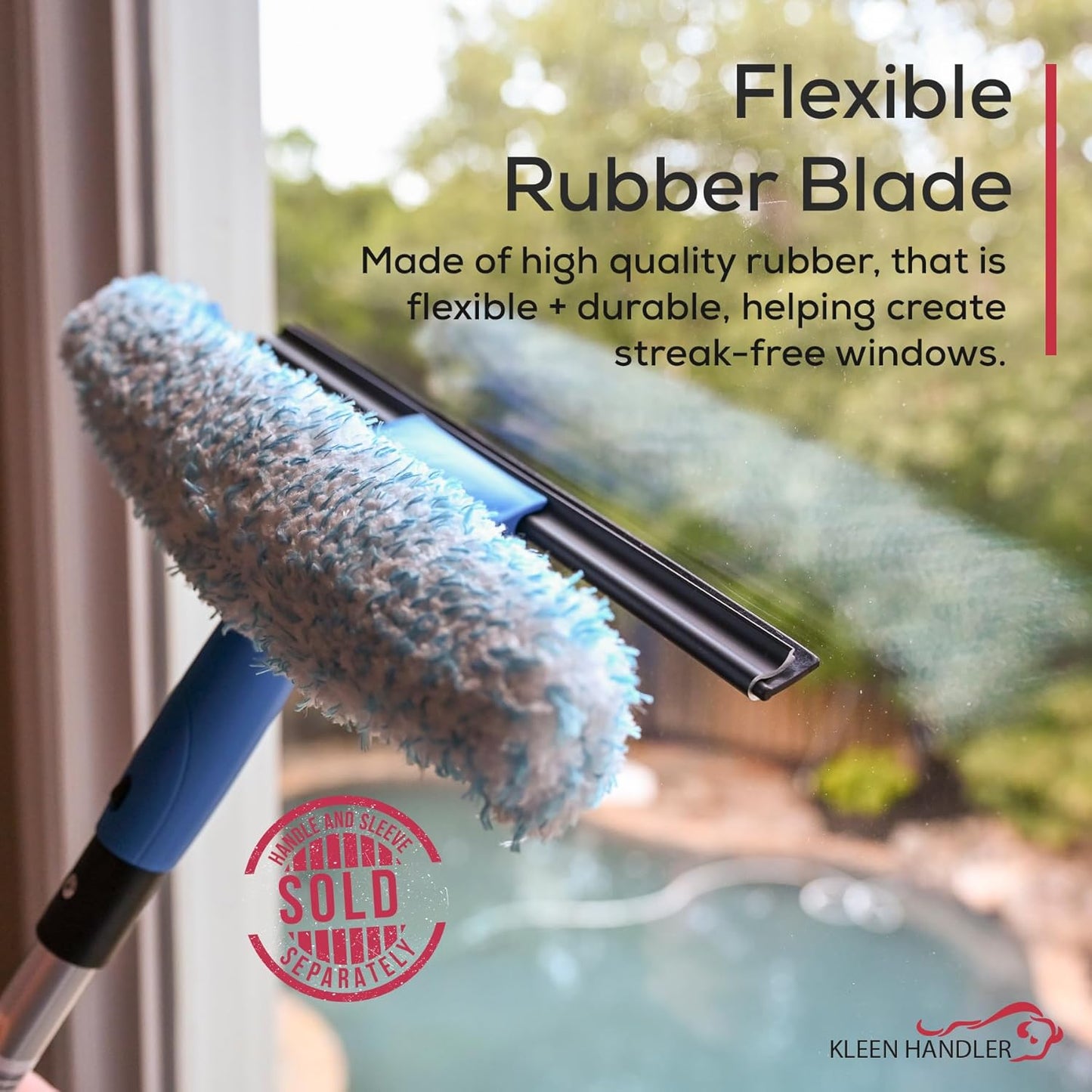 Kleen Handler Pack of 30 Professional 14” Window Washing Squeegee Blades, Replacement Blades for Squeegee Cleaning Tool, Squeegee Combo Blade Replacement (Pack of 30 Squeegee Blades)