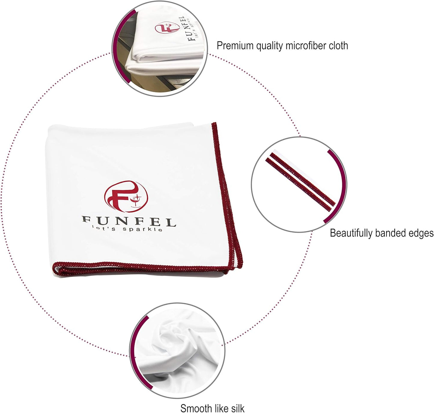 Large Microfiber Glass Polishing Cloth, Lint Streak Free Drying Towel 24x20 inch (4-Pack)