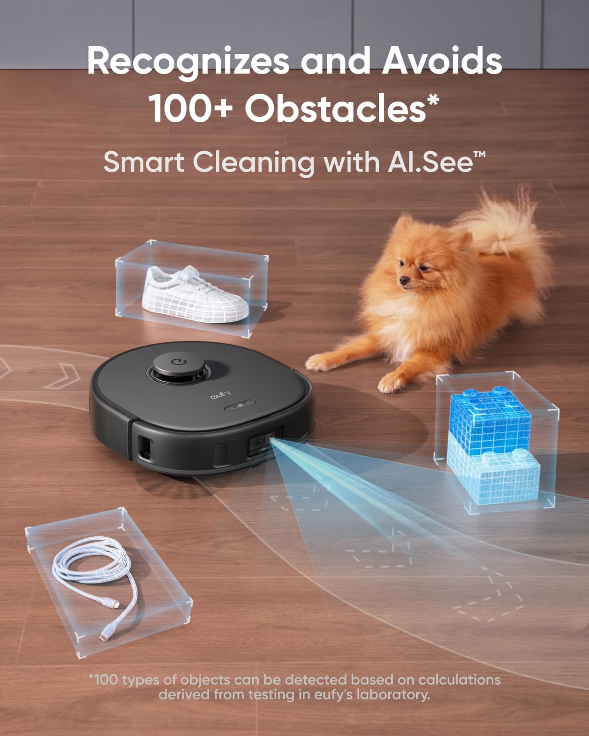 eufy X10 Pro Omni Robot Vacuum and Mop Combo, 8,000 Pa Suction, Dual Mops with 12 mm Auto-Lift and Carpet Detection + Official Floor Cleaning Solutions (2 Bottles)