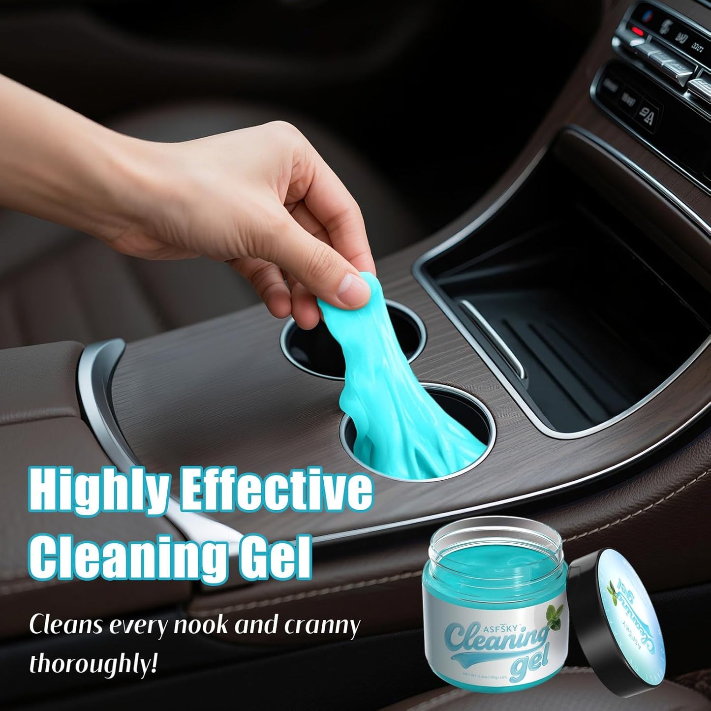 ASFSKY Car Cleaning Gel (Blue,Mint) Cleaning Putty Universal Dust Cleaning Car Interior Cleaner Keyboard Dust Remover Car Slime Gifts for Men Women Girl（1 Pack）