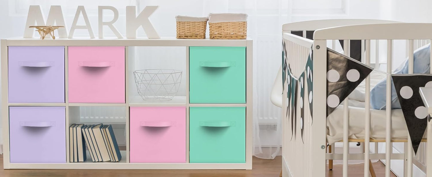 Sorbus Foldable Storage Cubes - 6 Pack, 11 Inch, Fabric, Foldable, Storage and Organization, Versatile Use, Collapsible Storage, Lightweight and Durable