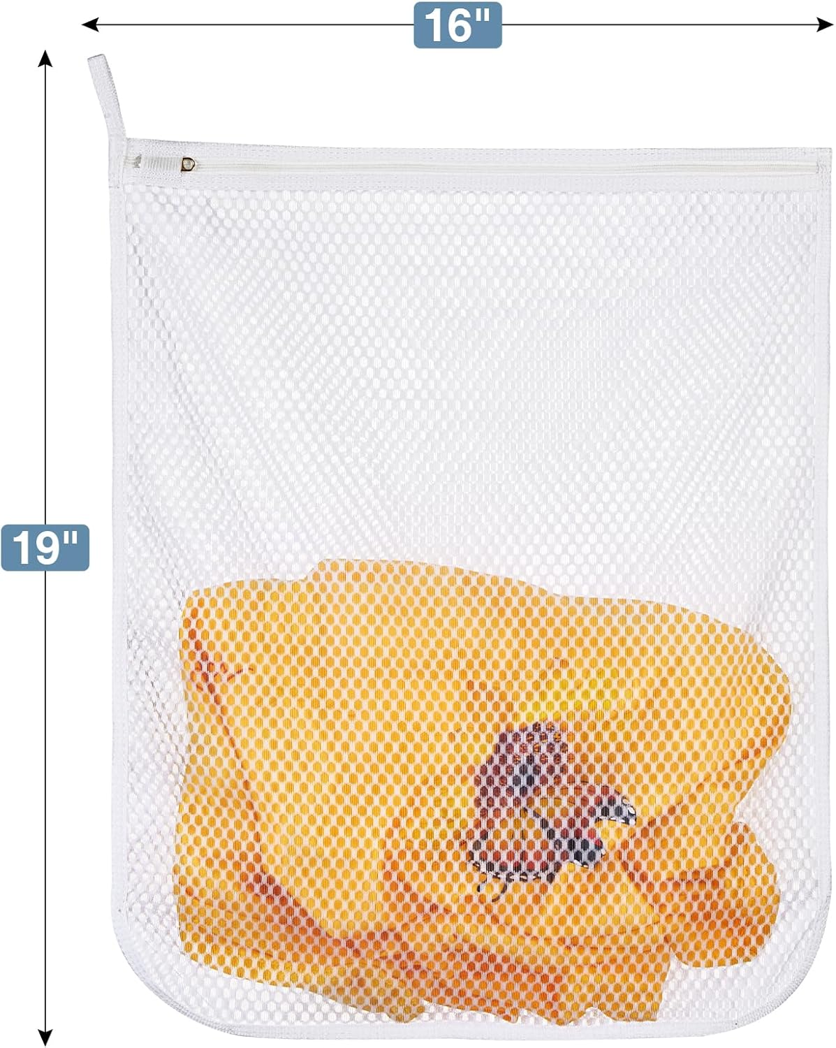 3 pcs Durable Honeycomb Mesh Laundry Bags for Delicates 3 Large (16" x 19")