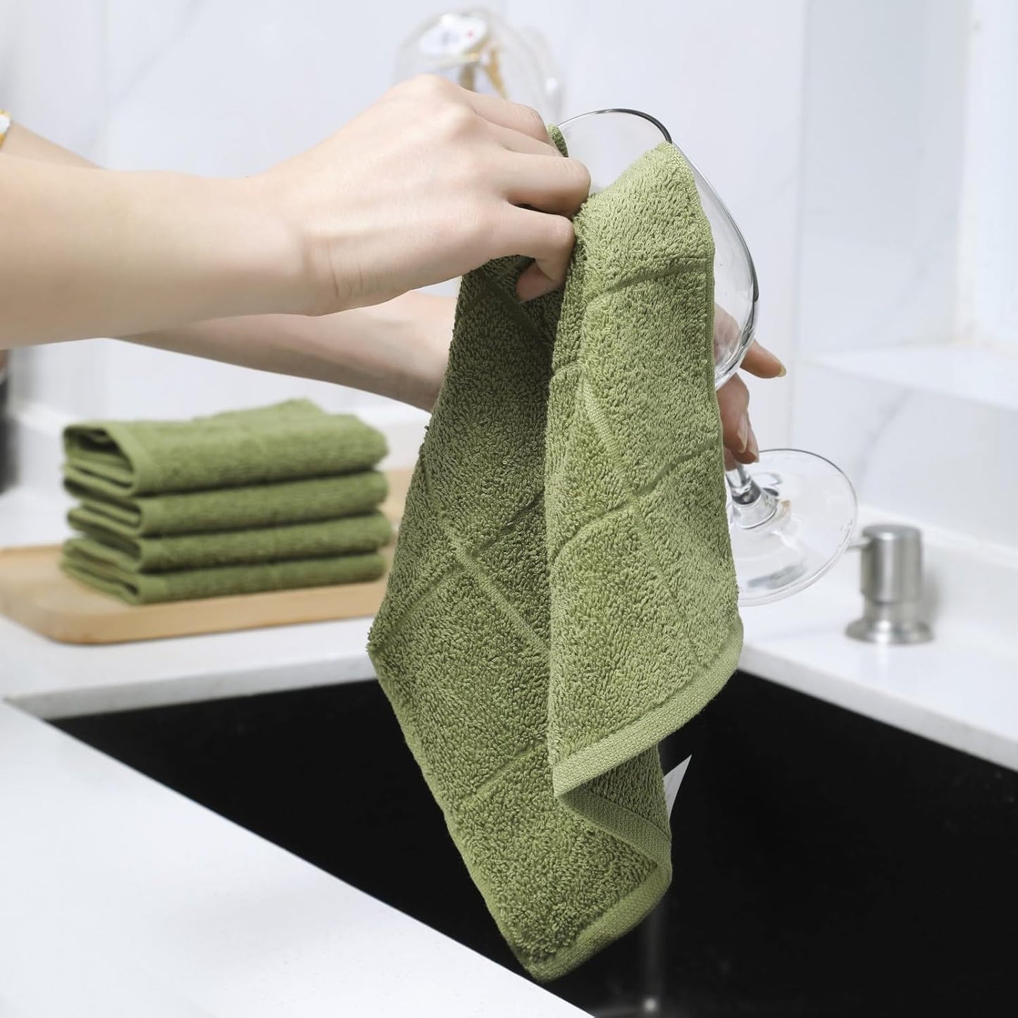 Glynniss Kitchen Dish Cloths Highly Absorbent Dish Rags 100% Cotton Wash Cloths for Washing Dishes (Rust, 50)