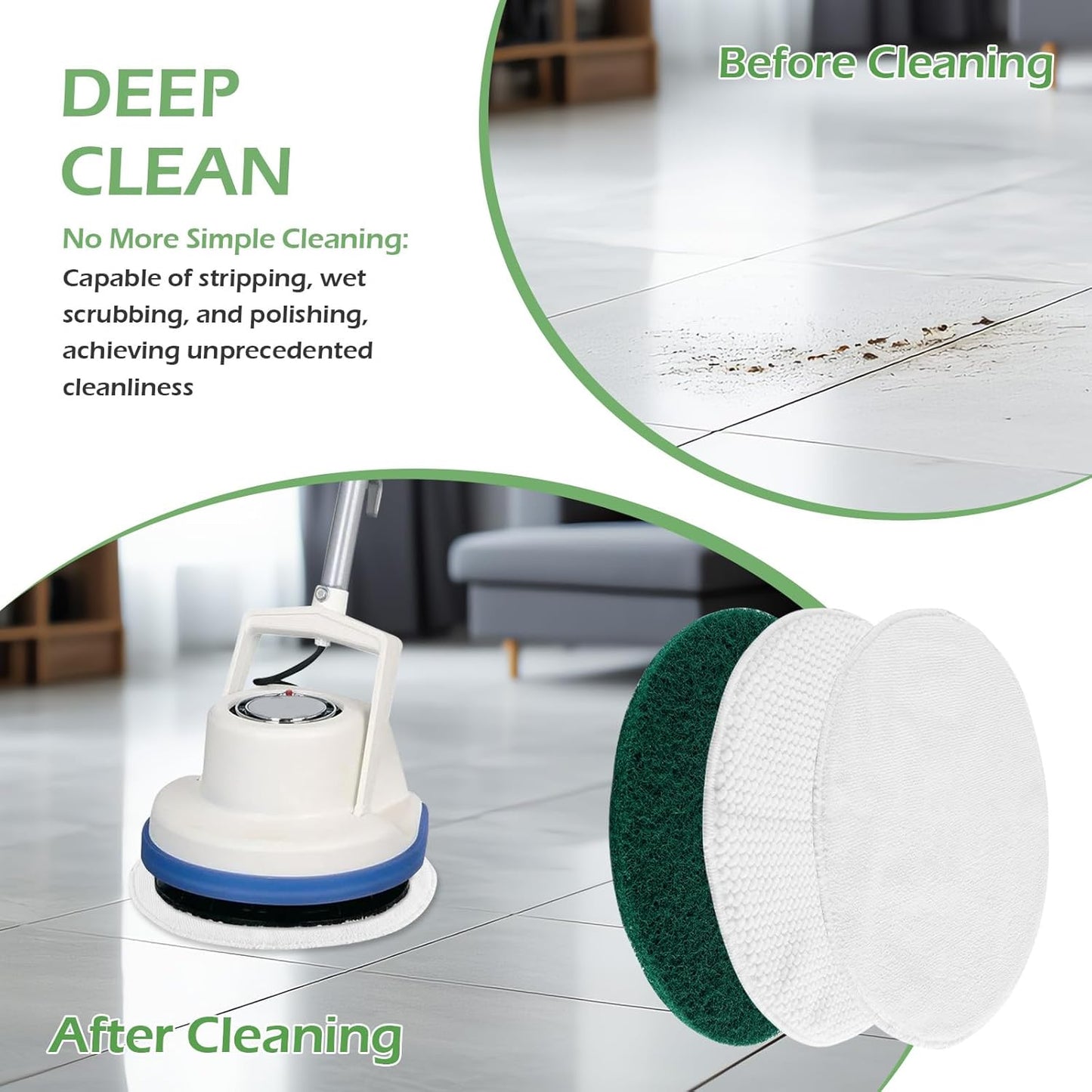 3 Pcs 12" Floor Machines Pads Compatible with Oreck Commercial 550MC Orbiter Floor Machine Cleaner Buffer Scrubber Polisher Pads for Hardwood and Tile Floors Cleaning Stripping