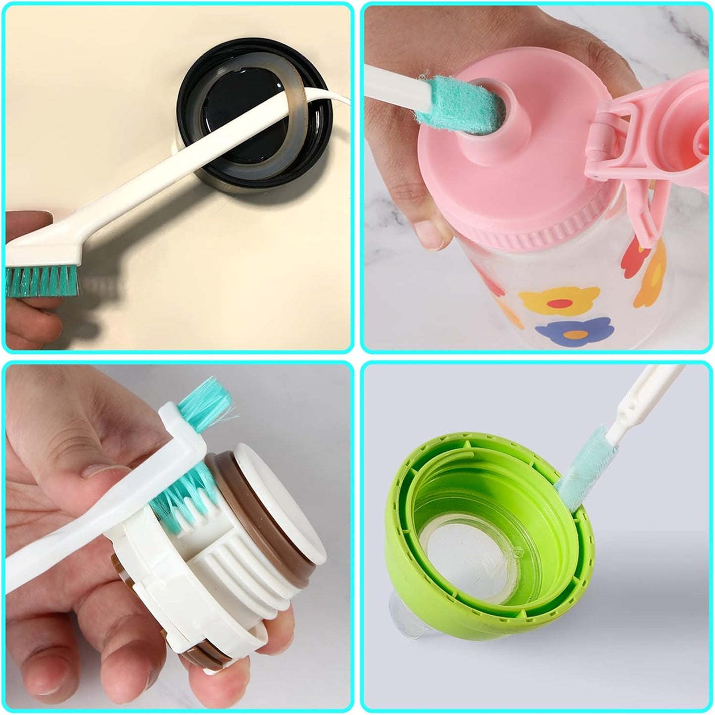 18 Pcs Small Household Cleaning Brushes by ELEMGULY,Deep Detail Crevice Brush Set for Hole, Gap, Corner, Space, Micro Crevice Scrub Cleaner Tool for Bottle, Keyboard, Window, Door Track,2 Sets