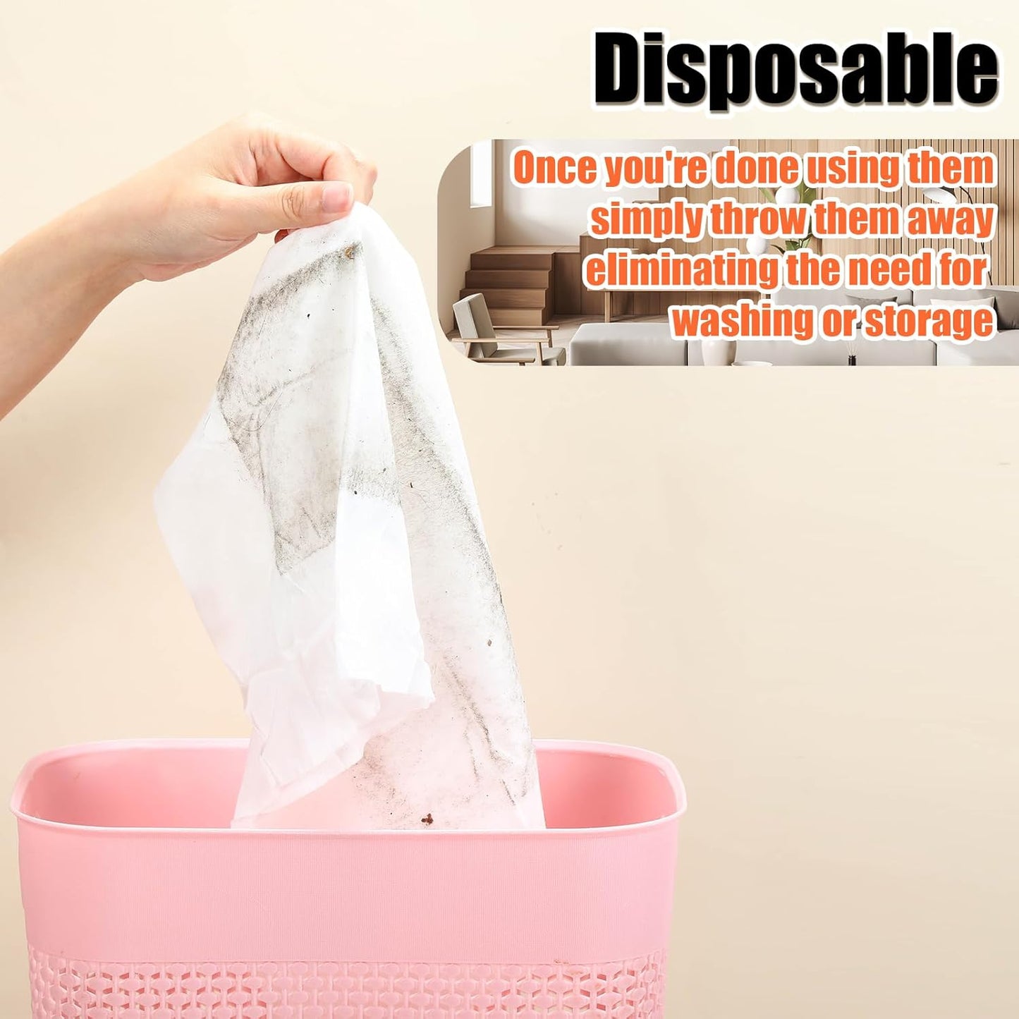 100 Counts Sweeper Wet Mopping Cloths 17.7 x 11.8'' X Large Wet Mop Pads Refills XL Disposable Floor Wipes Duster for Sweeping Scrubbing Cleaning Dry Wood Hardwood Tile