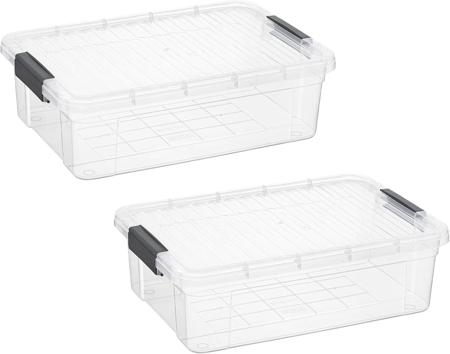 Superio Clear Storage Boxes with Lids, 16 Quart Plastic Container Bins for Organizing, Stackable Crates, BPA Free, Non Toxic, Odor Free, Organizers for Home, Office, School, and Dorm