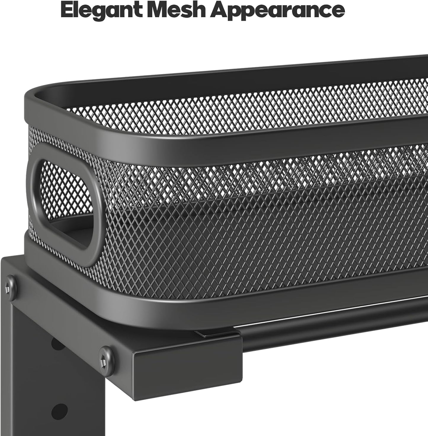 2 Pack 21.3IN-Depth Under Sink Organizer with Smooth Cylindrical Rail,2-Tier Pull Out Multi-Purpose Cabinet Storage for Bathroom&Kitchen,Height Adjustable,Rust-Resistant Coating-Black