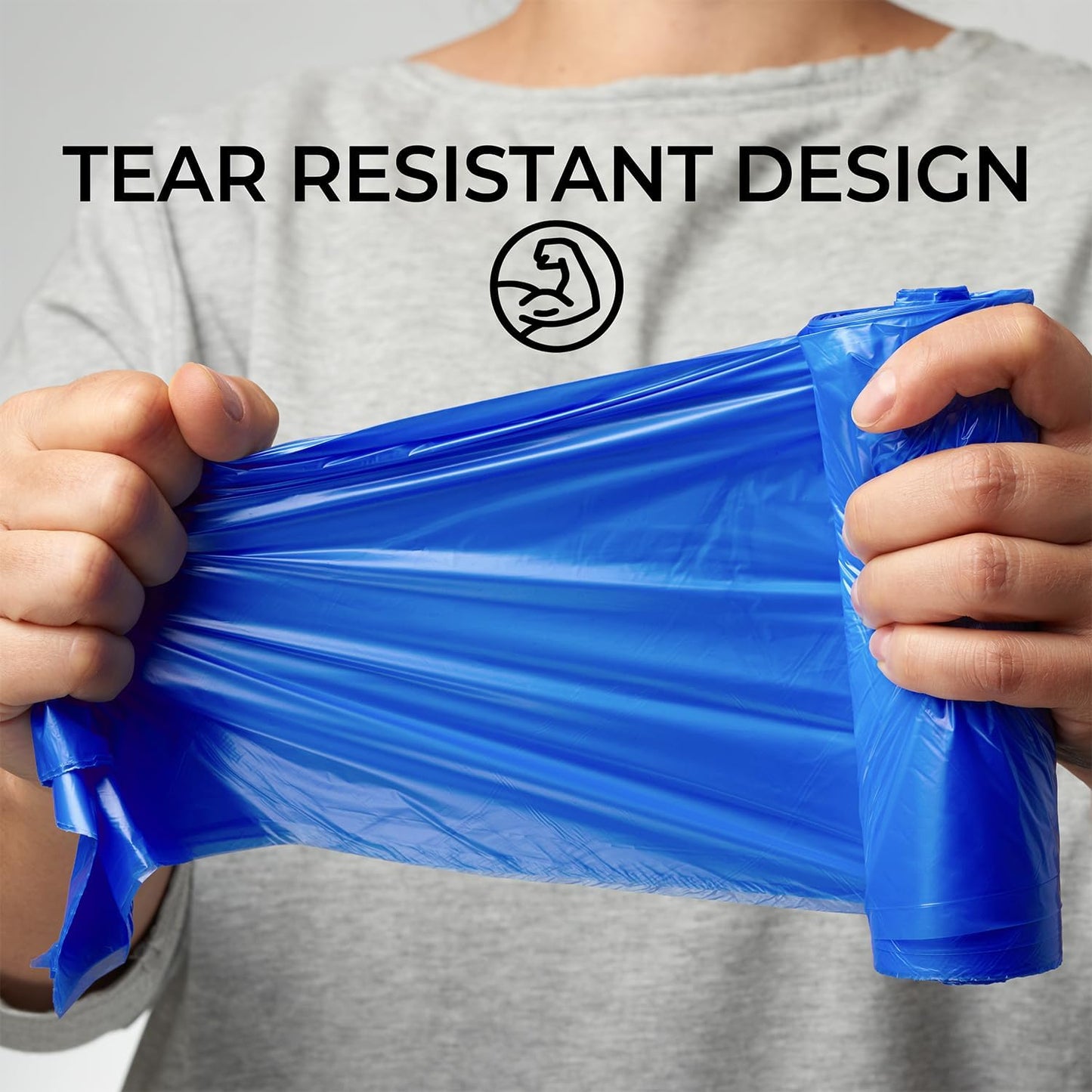 ToughBag 13 Gallon Recycling Bags, Blue Trash Bags (300 COUNT) - Blue Recycle Bags, Recycle Trash Bags 13 Gallon Tall Kitchen - Made in USA