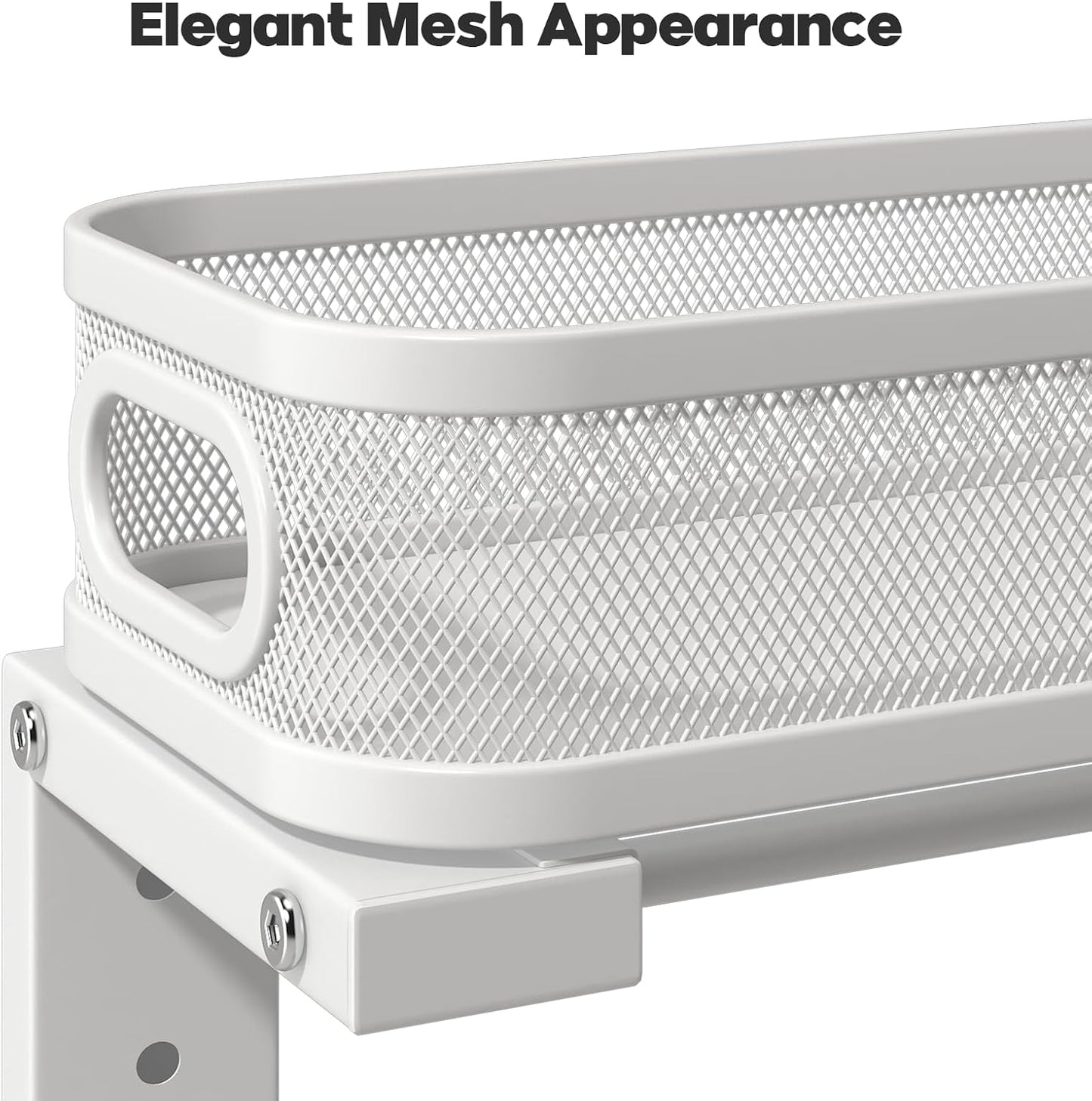 2 Pack 17.3IN-Depth Under Sink Organizer with Smooth Cylindrical Rail,2-Tier Pull Out Multi-Purpose Cabinet Storage for Bathroom&Kitchen,Height Adjustable,Rust-Resistant Coating-White