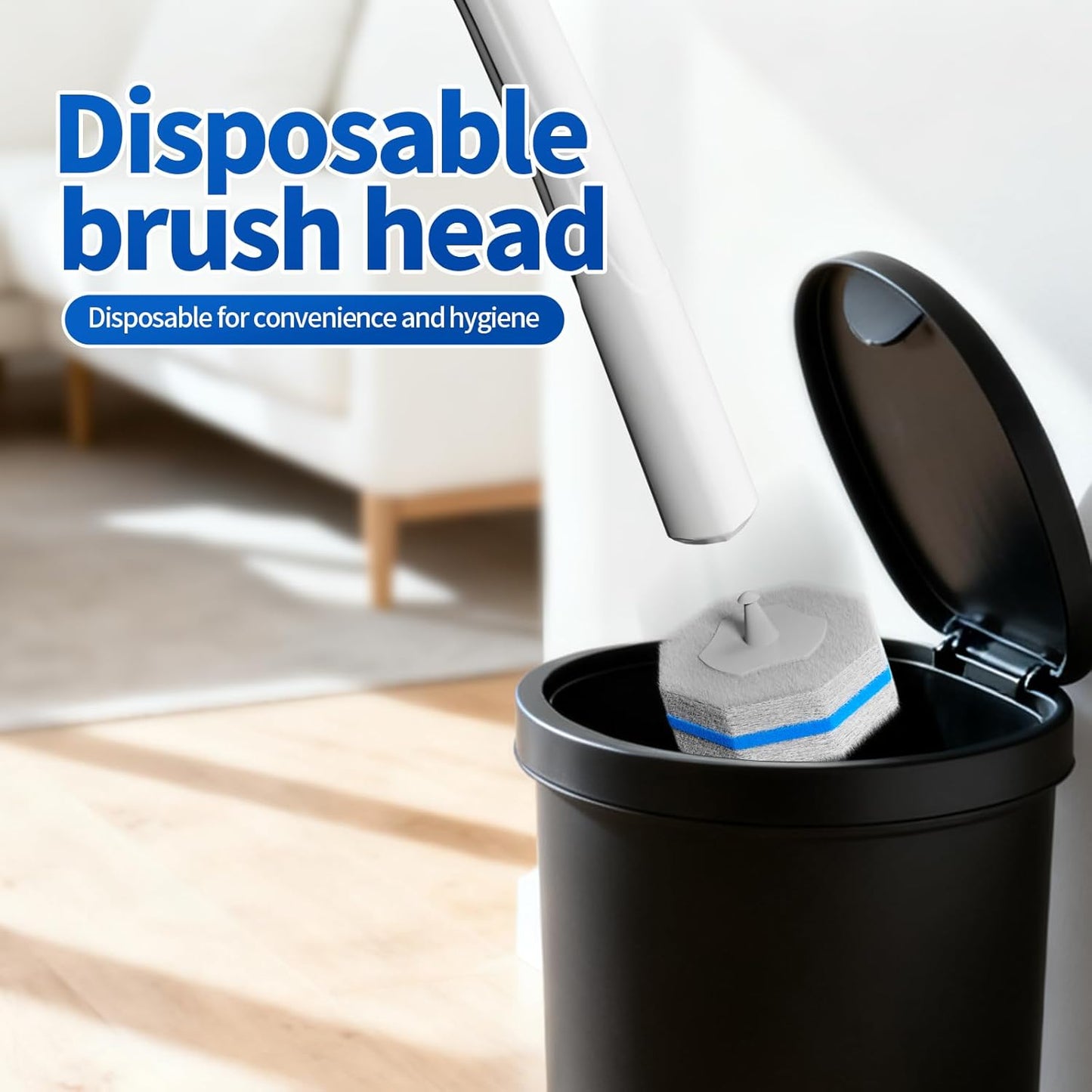 30 Count Disposable Toilet Brush Heads, Toilet Bowl Wand Refills for Toilet Cleaning, toilet scrubber refill，disposable toilet brush headrefills，Toilet Cleaning Sponges Heads for Bathtub, Floor, Drain