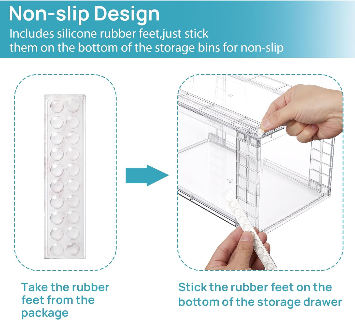 Vtopmart 2Pack Large Stackable Kitchen Pantry Storage Drawers, Clear Organizer Bins with Handles, Acrylic Drawer Organizers for Kitchen Pantry, Bathroom Undersink, Cabinet Organization and Storage