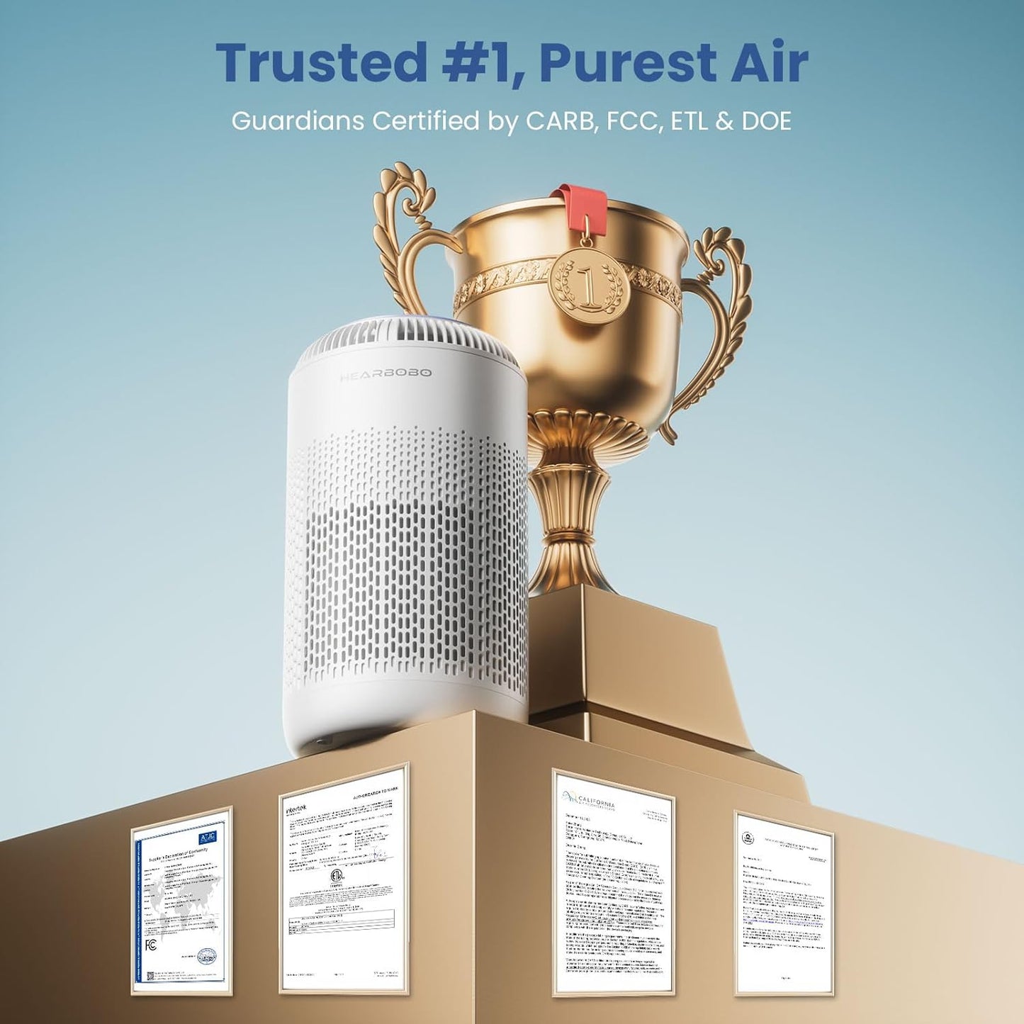 H13 True HEPA Air Purifiers for Home Large Room up to 1350 ft² with Aromatherapy, Hearbobo Air Cleaner for Pets Bedroom – Removes Dust, Smoke, Odors, Pollen, Quiet for Office & Allergy Relief