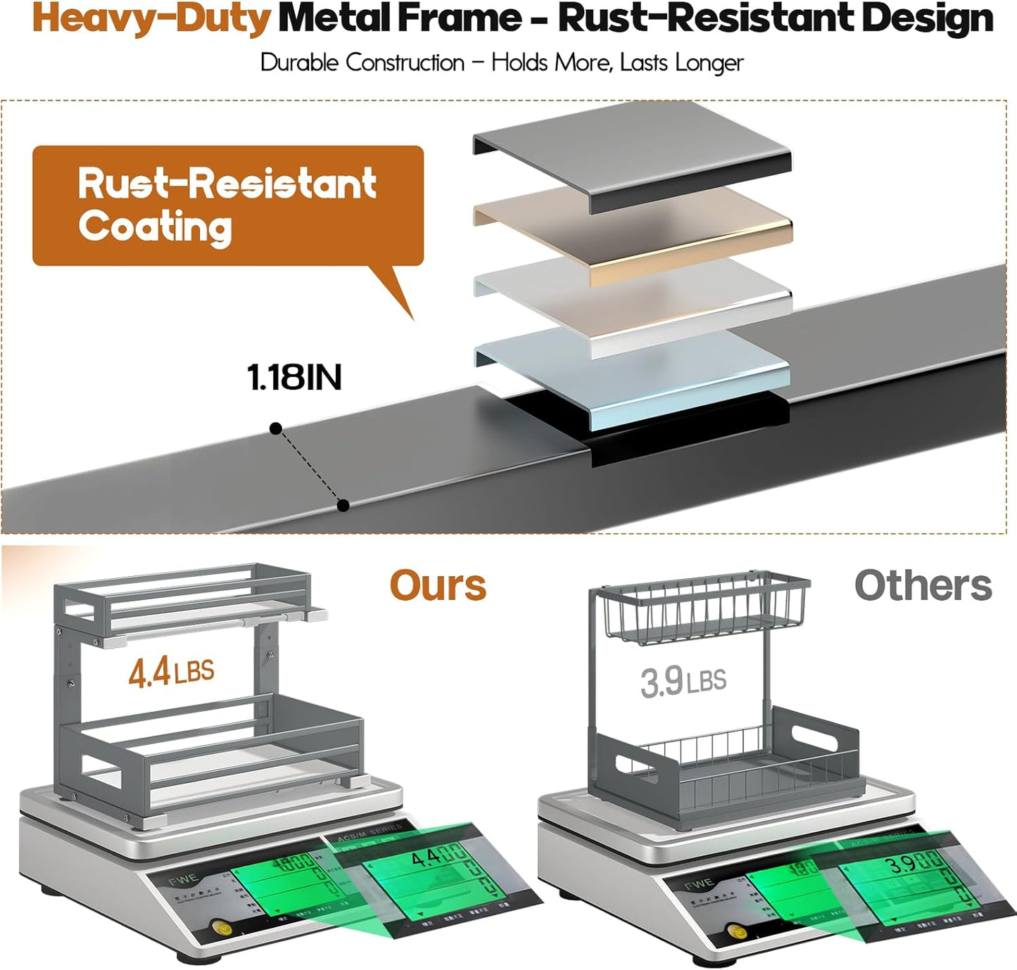 1-Pack Under Sink Organizers and Storage,2-Tier L Shape Pull Out Cabinet Organizer With Round Tube Slide Rails,Hight Adjustable Slide Out Drawers for Kitchen&Bathroom,Multi-Purpose Storage Shelf-Gray