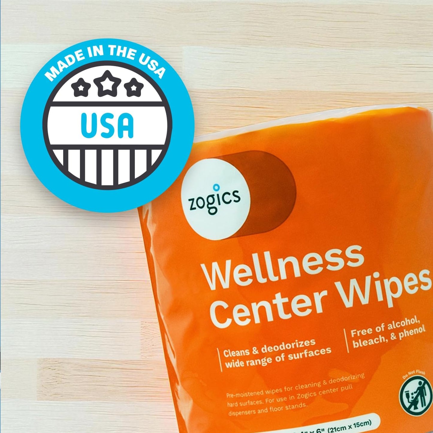Zogics Wellness Center Cleaning Wipes – Gym Wipes for Cleaning Surfaces and Equipment, Durable and Safe Pre-Saturated Wet Wipes (1 Roll of 1,150 Wipes)