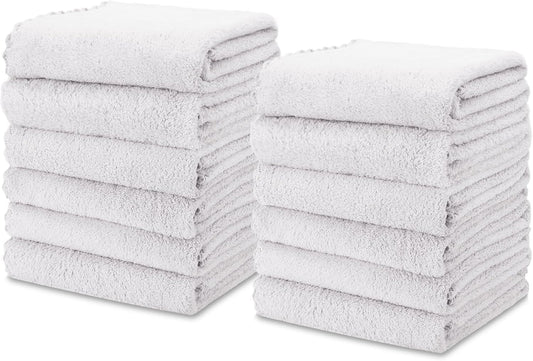 kimteny Kitchen Cloth Dish Towels, 13x28 Inches Premium Dishcloths, Super Absorbent Coral Velvet Microfiber Cleaning Cloths, Fast Drying Rags for Washing Dishes (13x28-12 Pack, White)