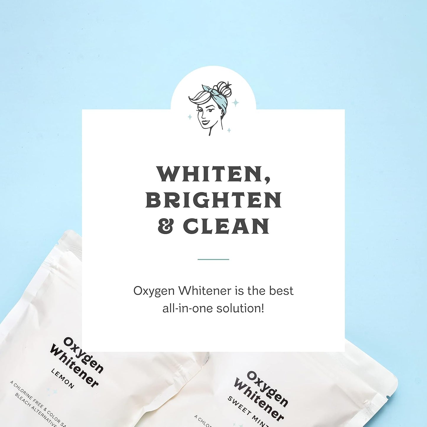 Clean Mama Natural Oxygen Whitener and Stain Remover - Color-Safe Natural Bleach Alternative - Plant-Derived Oxygen Powder, Whitens & Brightens Whites and Colors - Lemon, 2.53 lbs