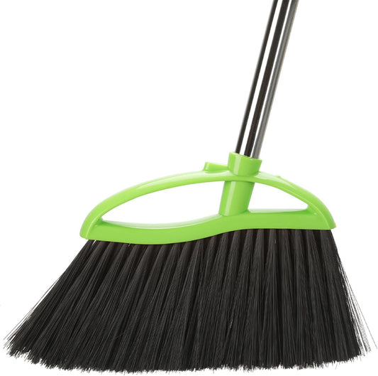 Soft Bristles Green Angle Broom Long Handle Indoor Broom for Hardwood Floor Sweeping Floor Cleaning Broom