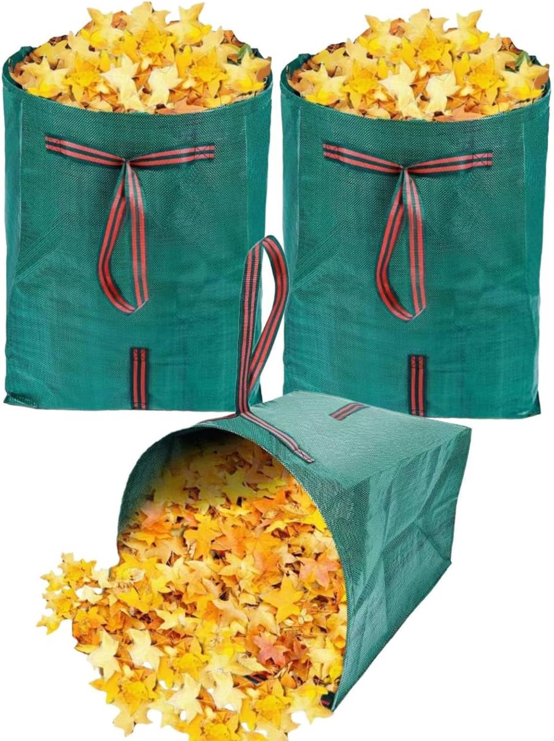 72 Gallon Leaf Collector,3-Pack Yard Waste Bags,Large Dustpan-Type Lawn and Leaf Bags, Leaf Bags for Yard Debris,Grass Clippings,Collapsible Trash Can for Parties,Laundry,Camping