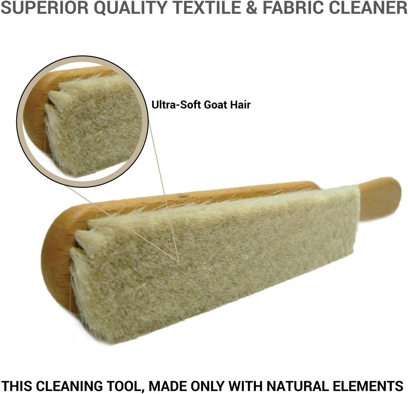 Valentino Garemi Ultra-Soft Goat Hair Cleaning Brush | for Elegant Delicate Flat Fabrics Suits, Jacket, Coats or Couch | Remove Dandruff, Dust, Pet Hair | Made in Germany