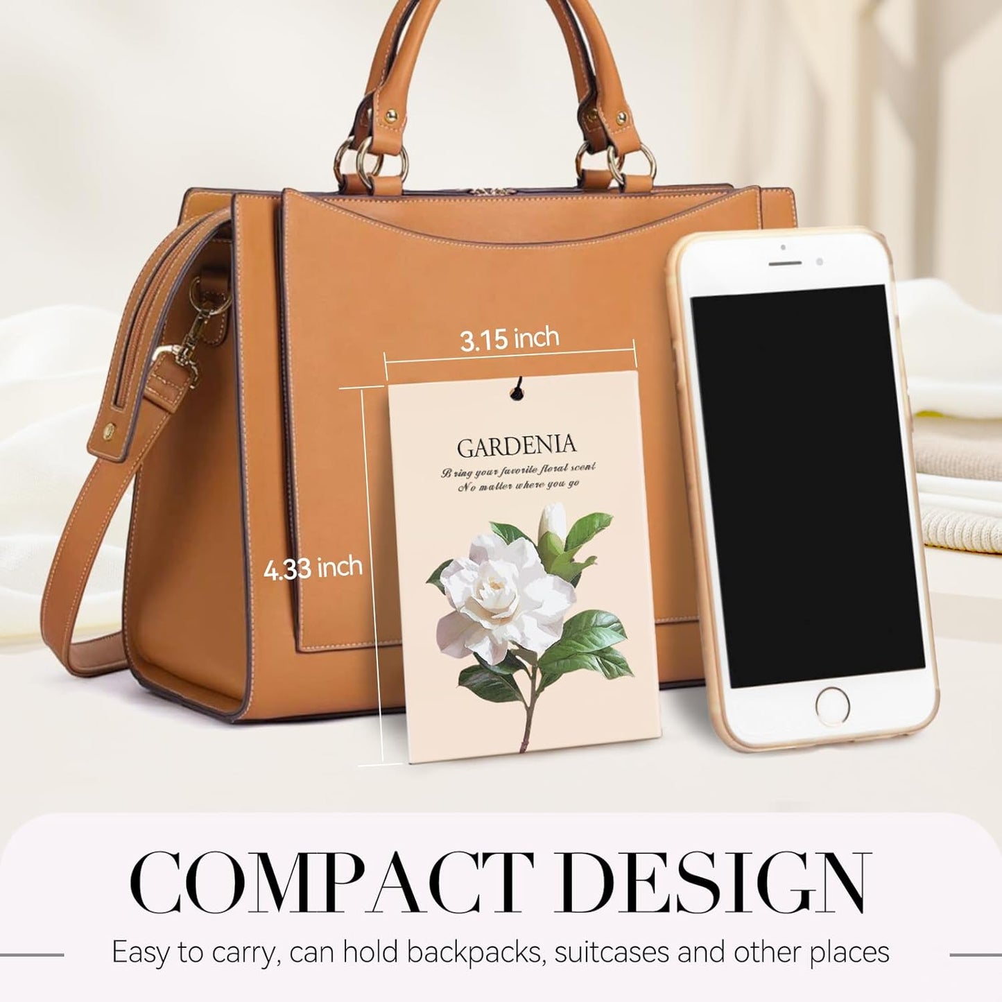 Gardenia Scented Sachet Bags - 12 Pack Closet Freshener Odor Eliminator, Long Lasting Home Fragrance for Drawers, Wardrobes & Cars, House Smell Good Products, Air Freshener for Closet