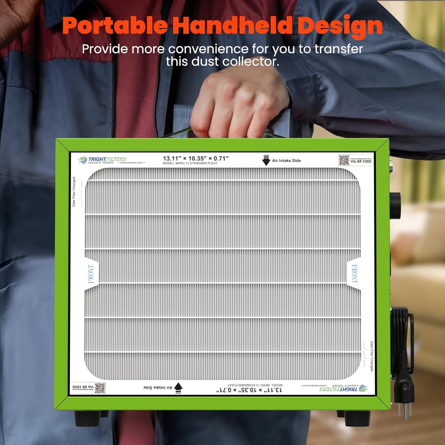 Abestorm Tabletop Dust Collector for Woodworking, Portable Intake Air Filtration Systems, Movable Air Filter with Timer Function, Ideal for Garage Works Shop and Room Renovations