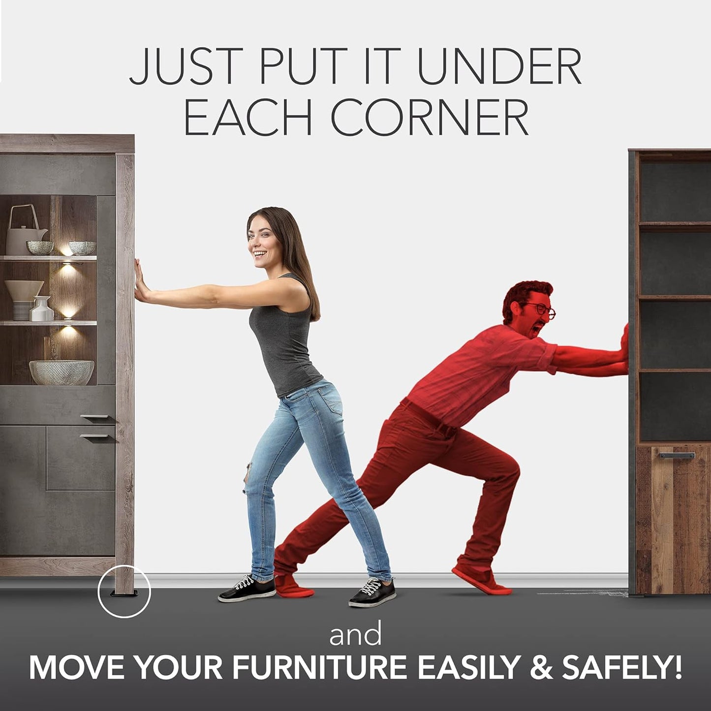 Furniture Sliders for Hardwood Floors X-Protector 12 PCS - 2” Furniture Floor Protectors – Premium Furniture Casters – Carpeted Pads – Moving Furniture Pads Sliders!