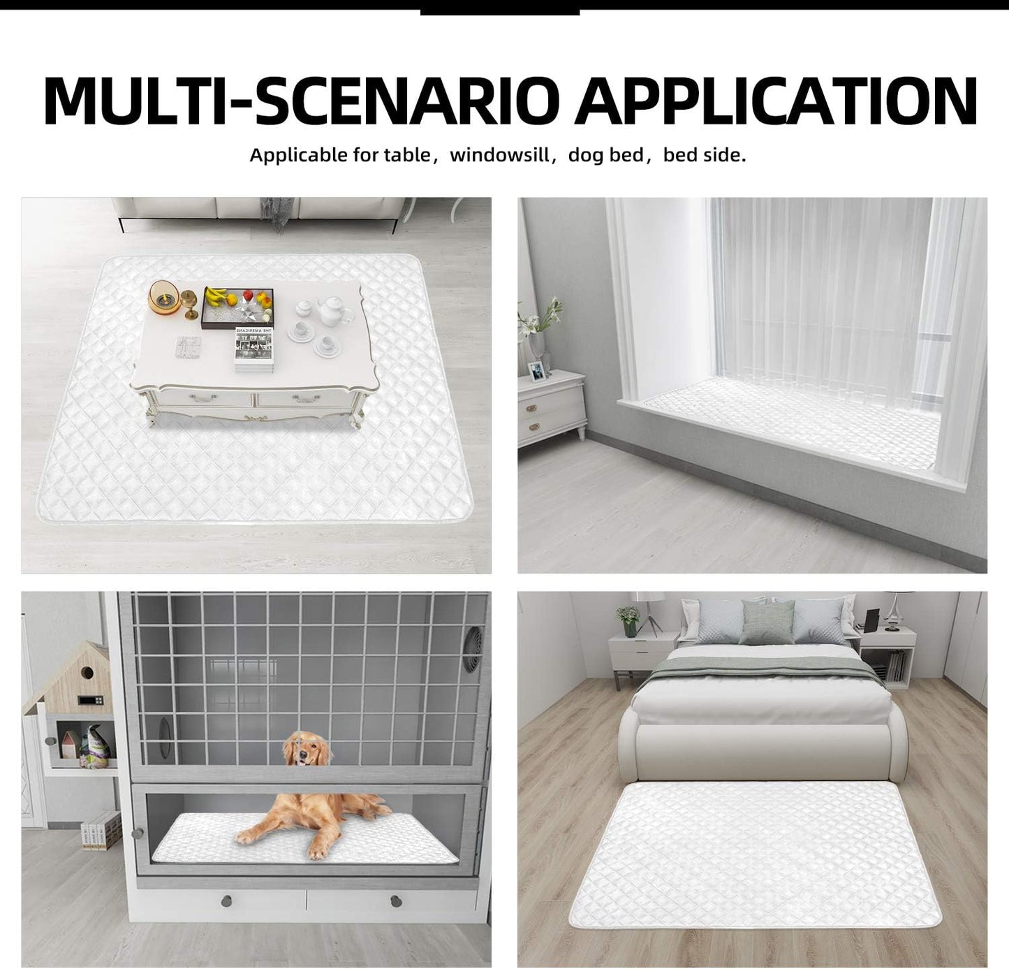 Easy-Going Sectional Couch Covers for Dogs L Shape Sofa Cover Reversible Sofa Slipcover Chaise Lounge Cover Furniture Protector Cover for Pets Dog Cat (42 x 52 inches, White/White)