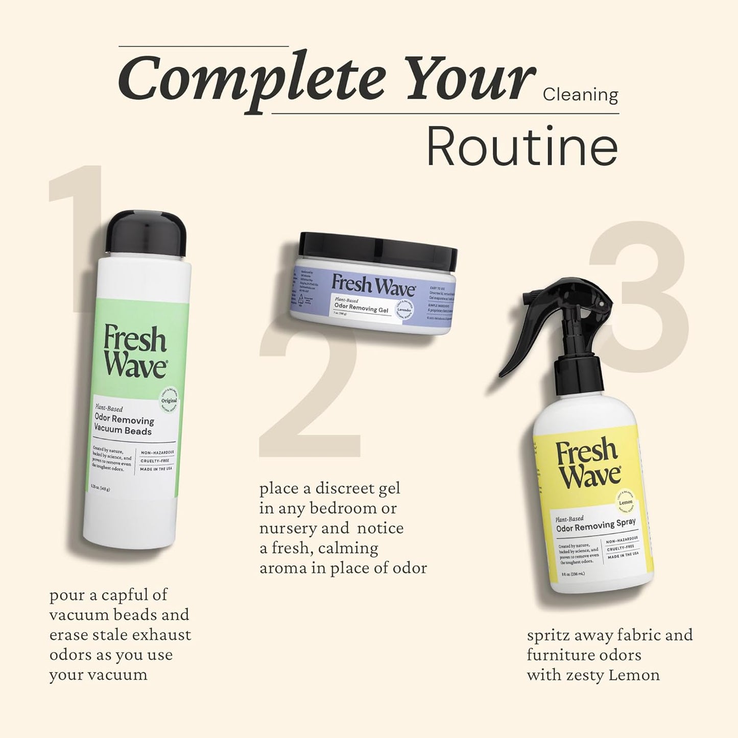 Fresh Wave Lemon Scent Odor Removing Spray, 8 fl. oz. | Pack of 2 | Odor Absorber for Home, Furniture, Fabrics & Trash | Safer Odor Relief