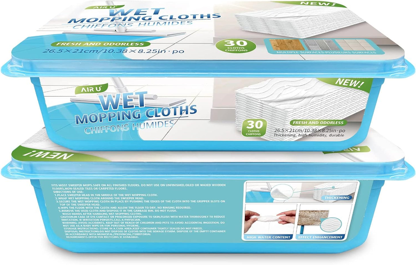 Upgraded Wet Mop Refills for Swiffer Sweeper Wet Pads, 60 Count